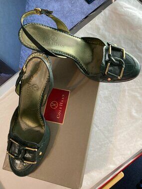 Cole Haan Croc Embossed Romy Slingbacks Heels Size 7.5B